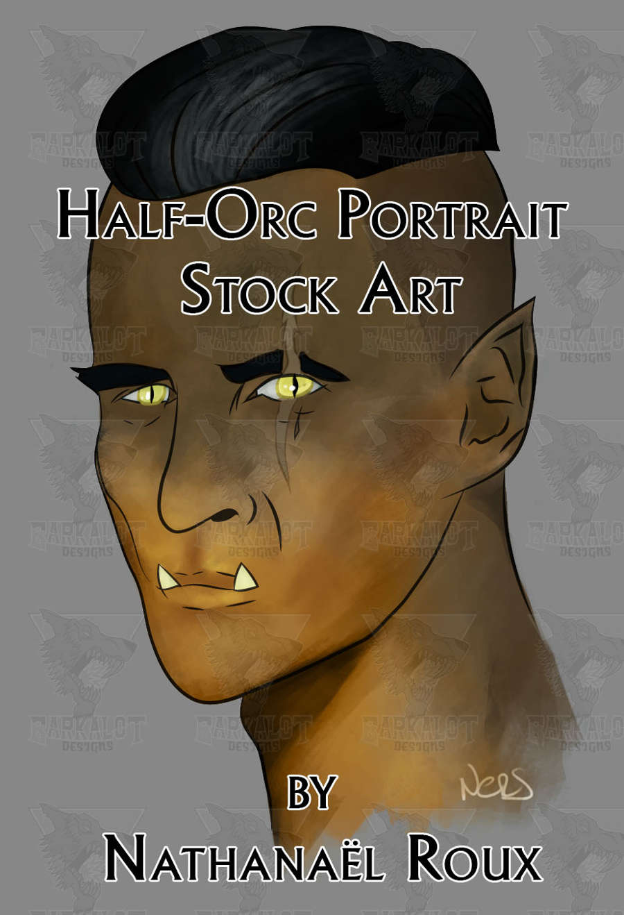 Half-Orc Portrait Stock Art